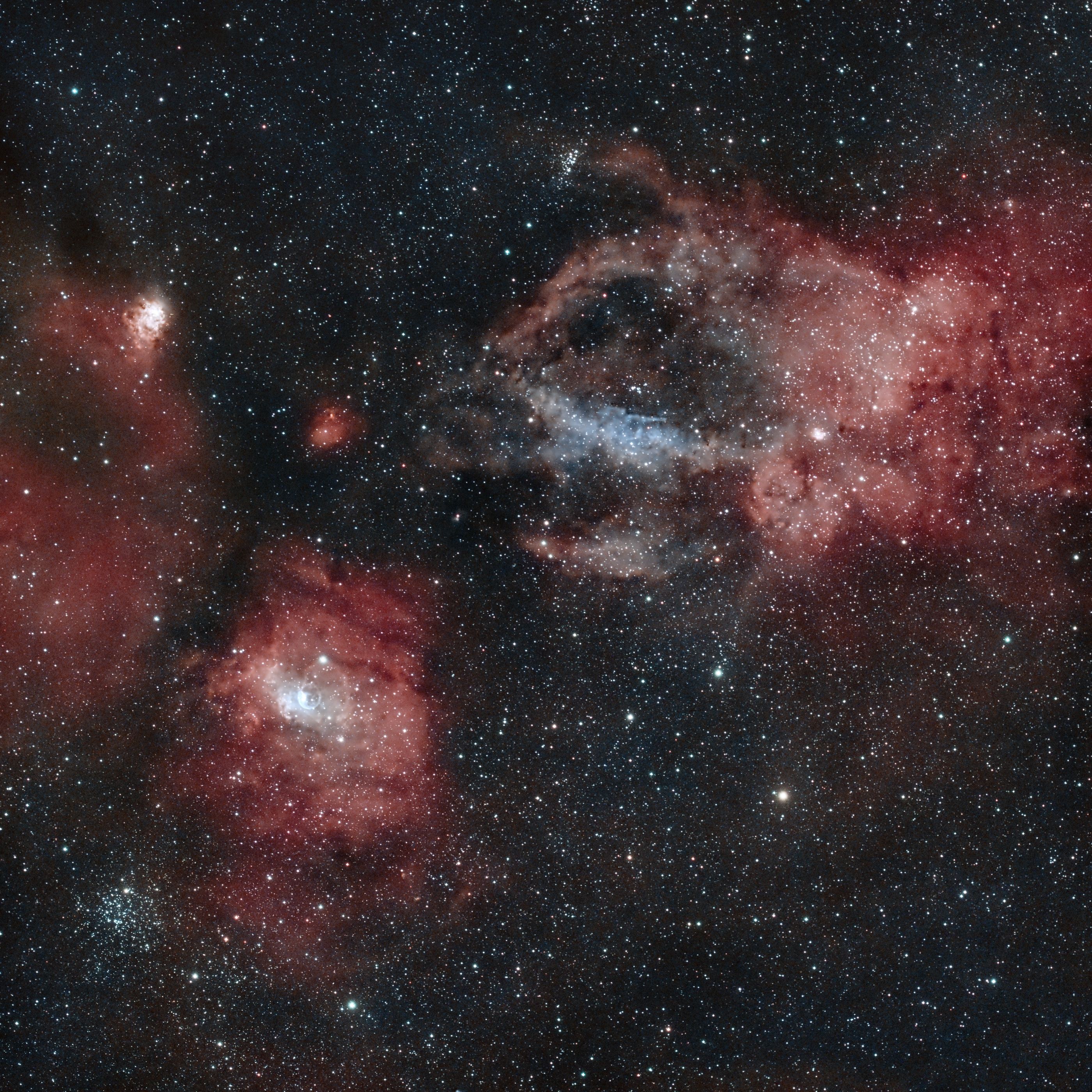 NGC7635, Sh2-157, The Bubble and the Lobster's Claw nebulae